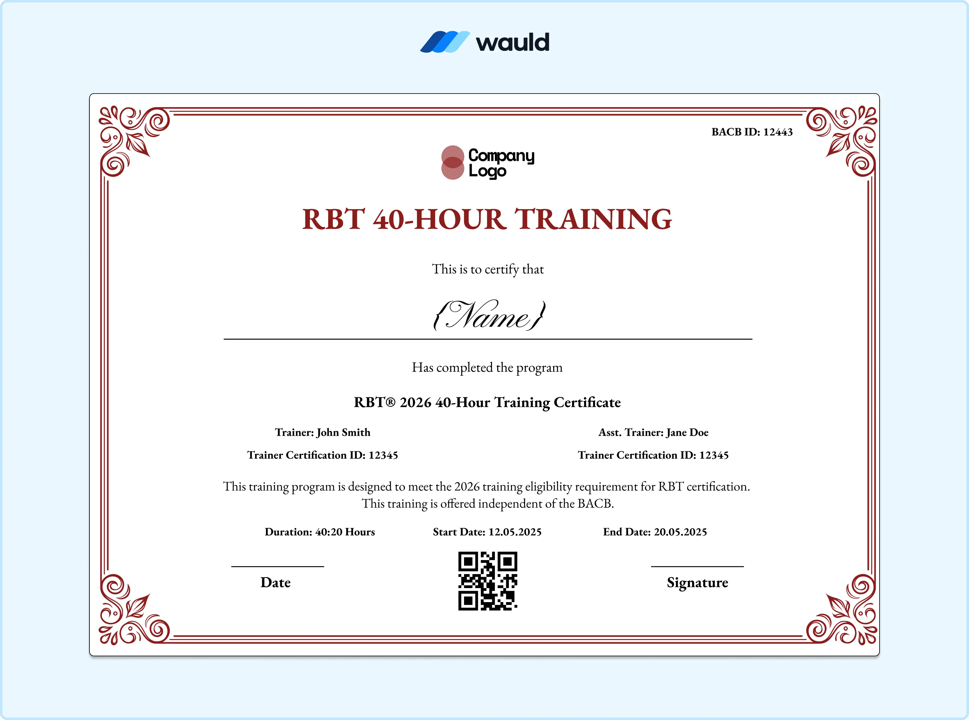 RBT Certificate