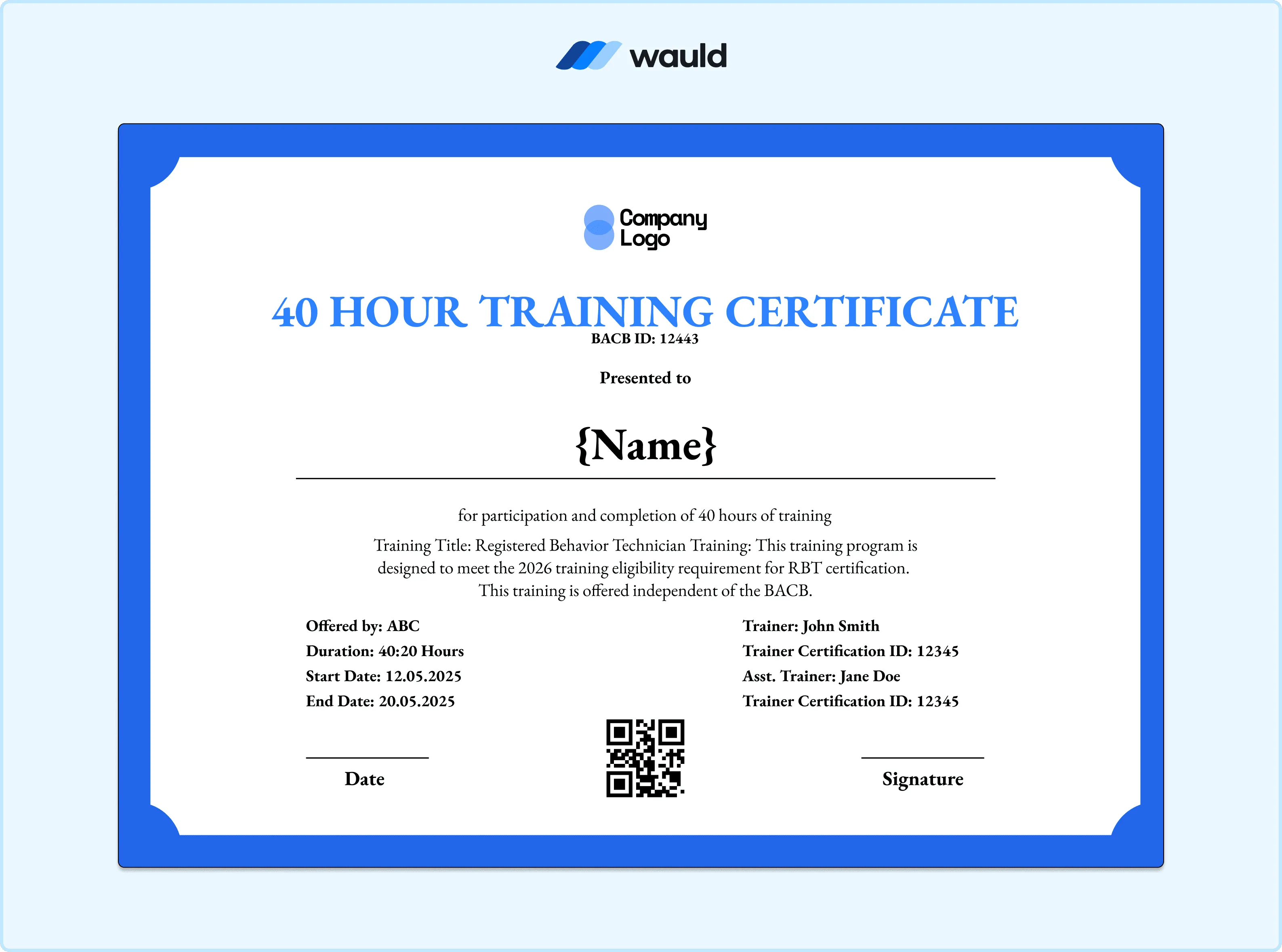 RBT Certificate
