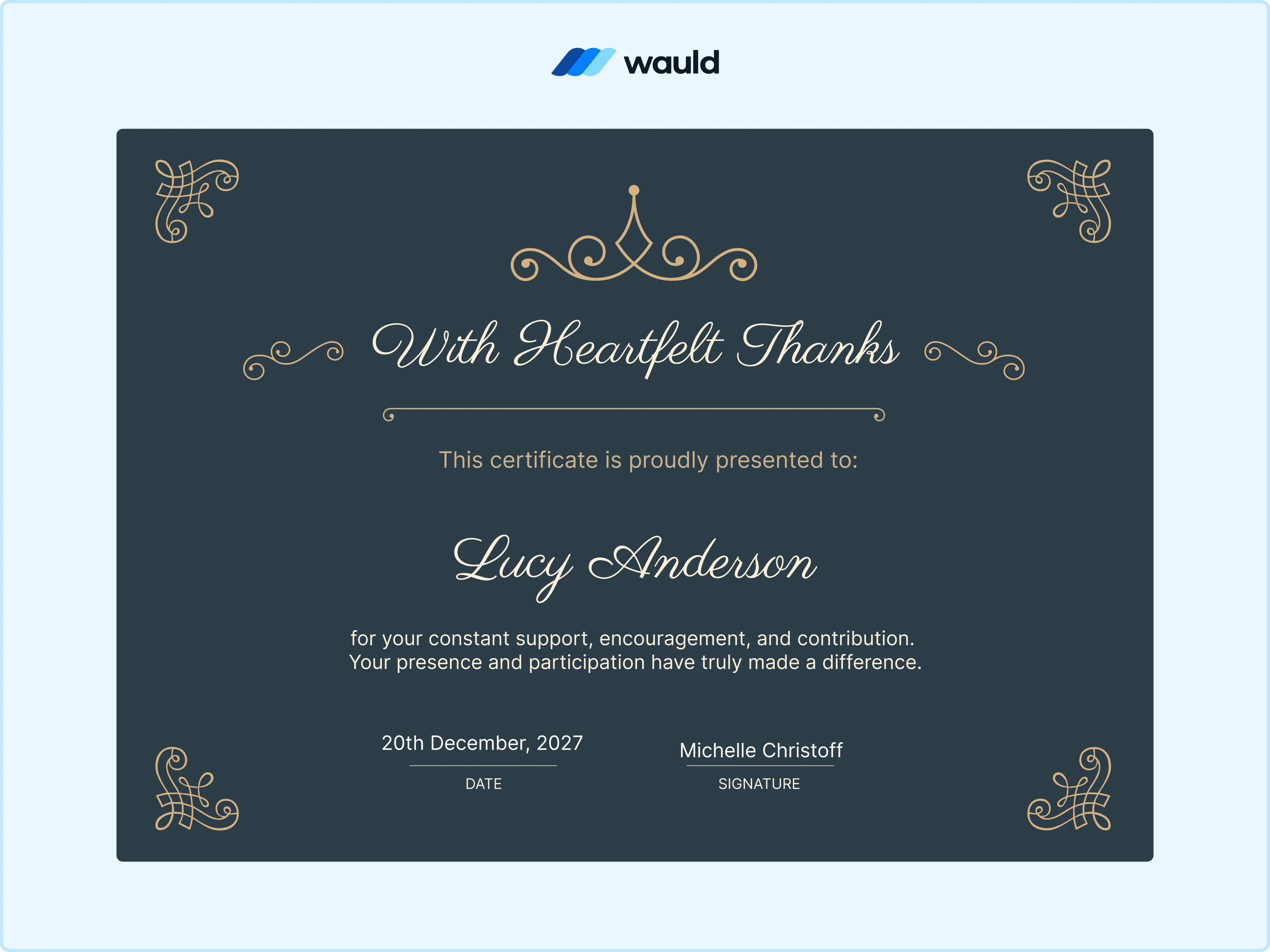 Event & Personal Thank You Certificate