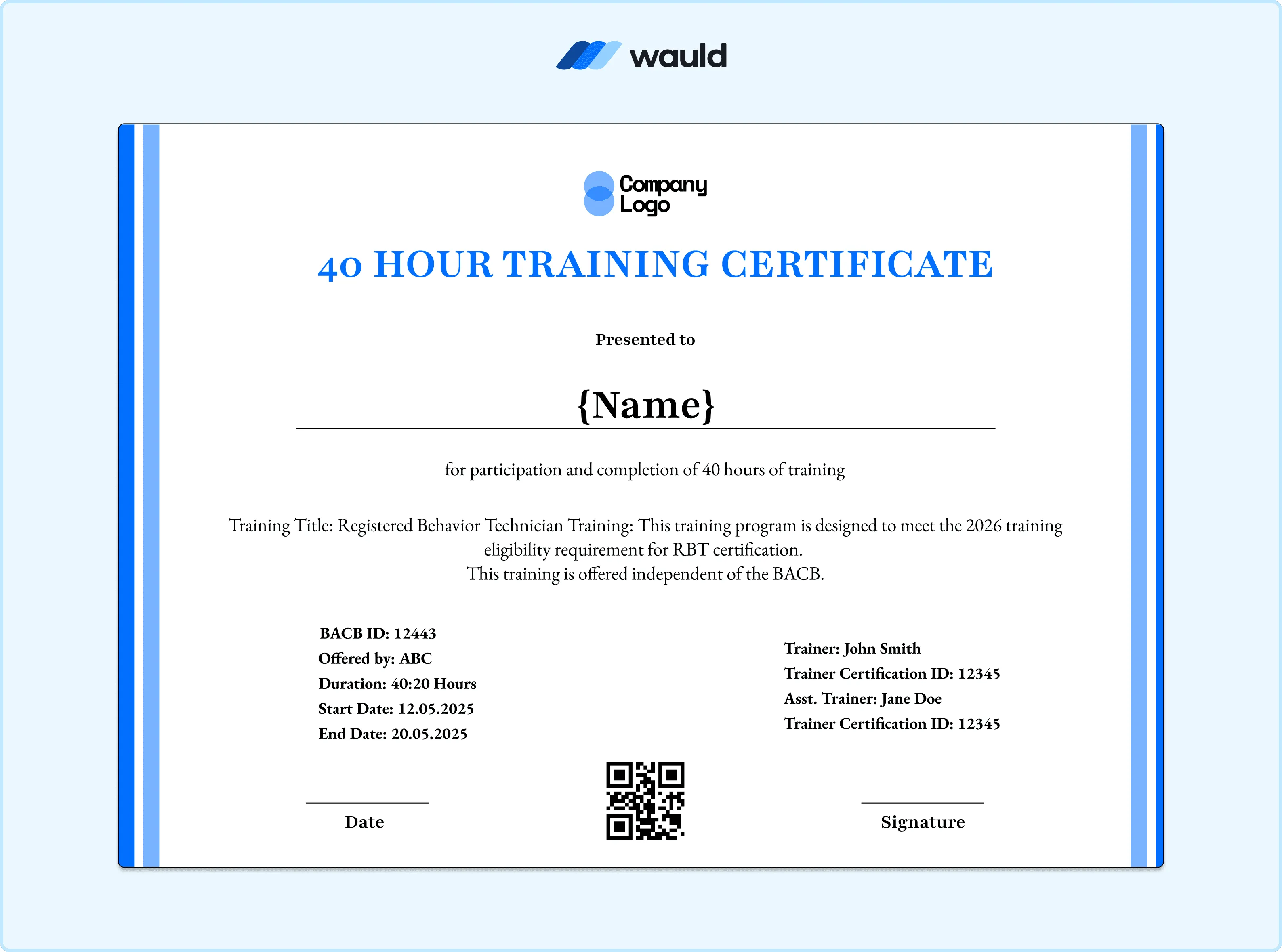 RBT Certificate