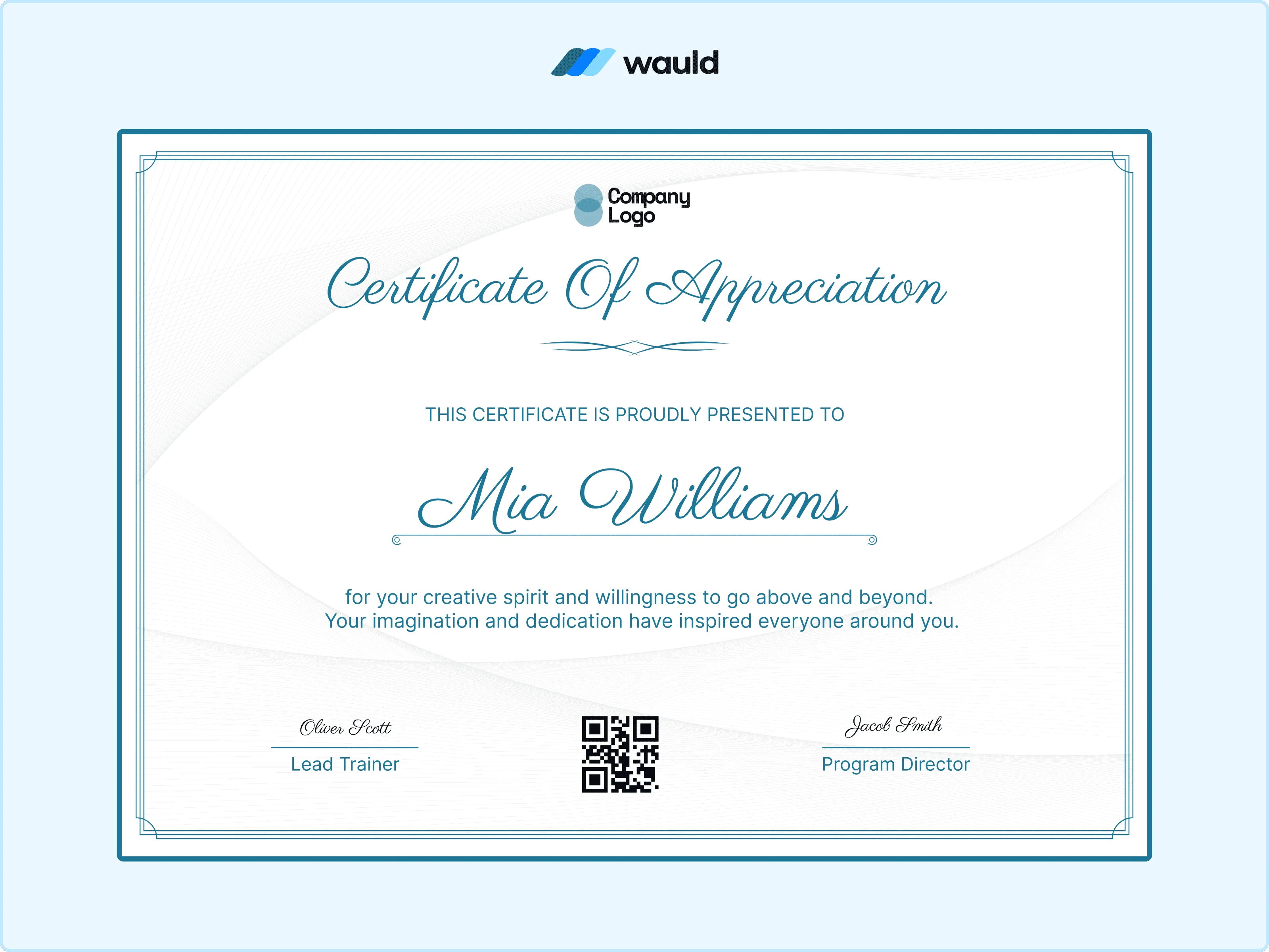 Corporate Training Thank You Certificate