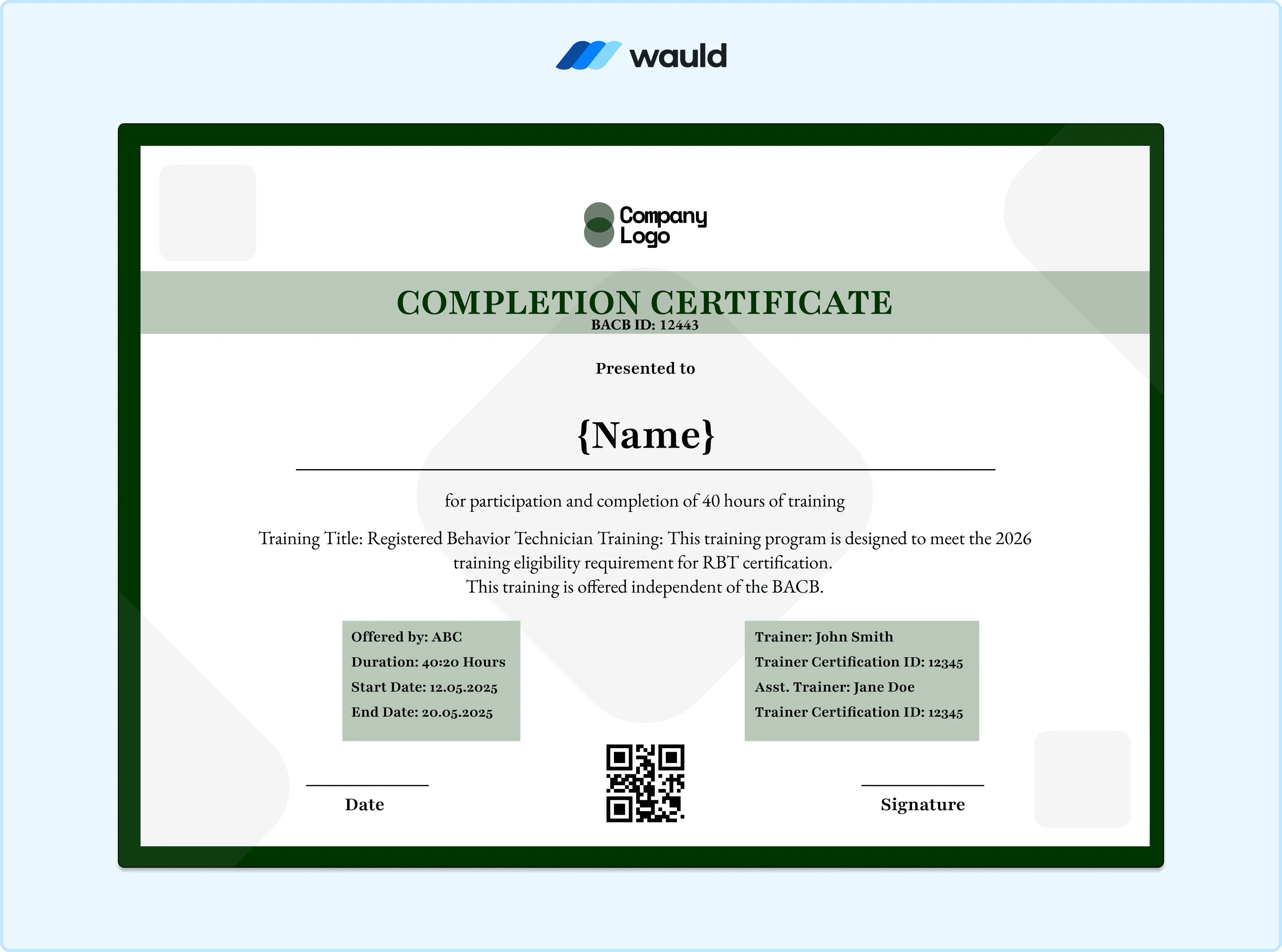RBT Certificate