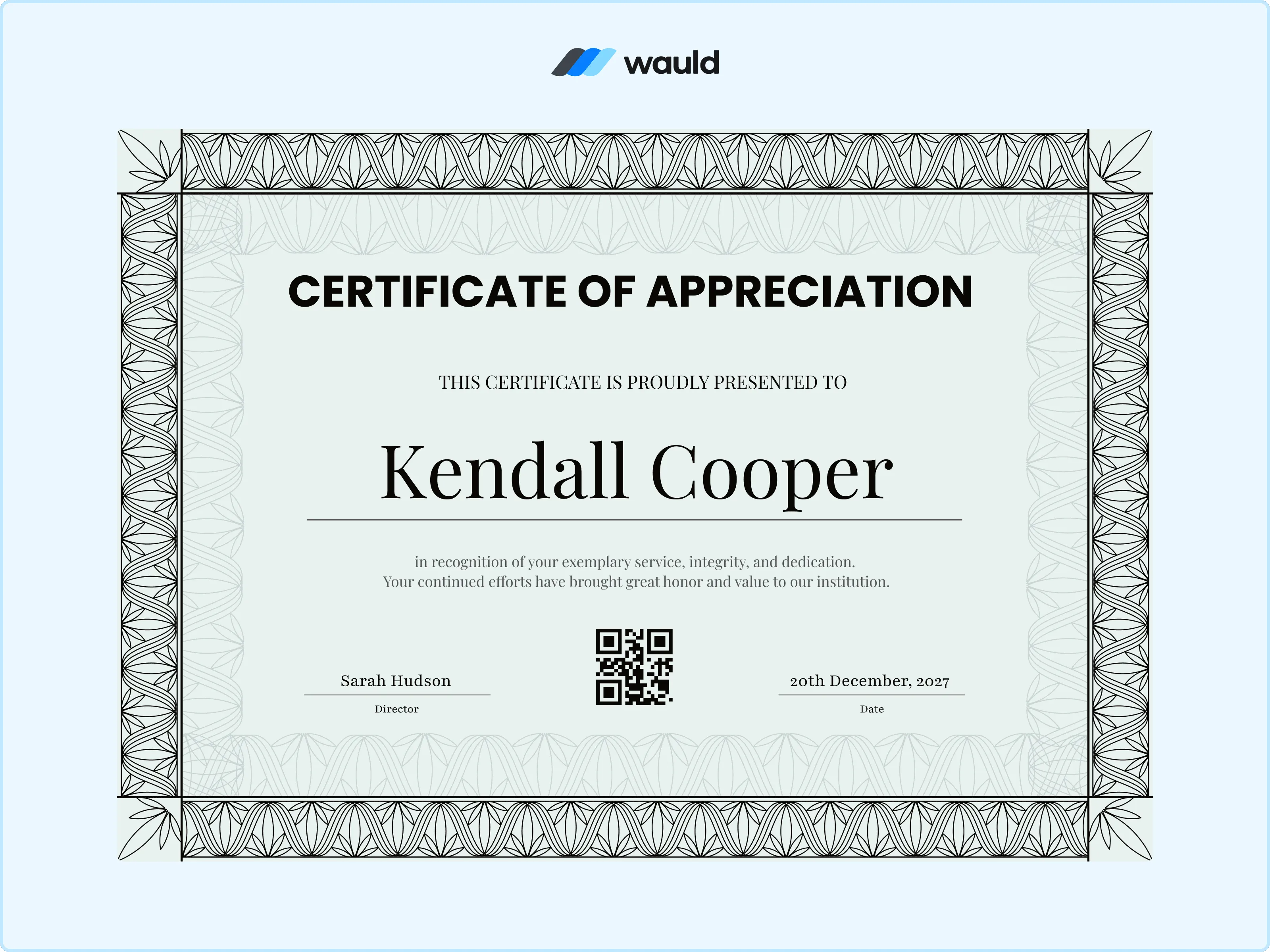 Organizational Certificate of Appreciation