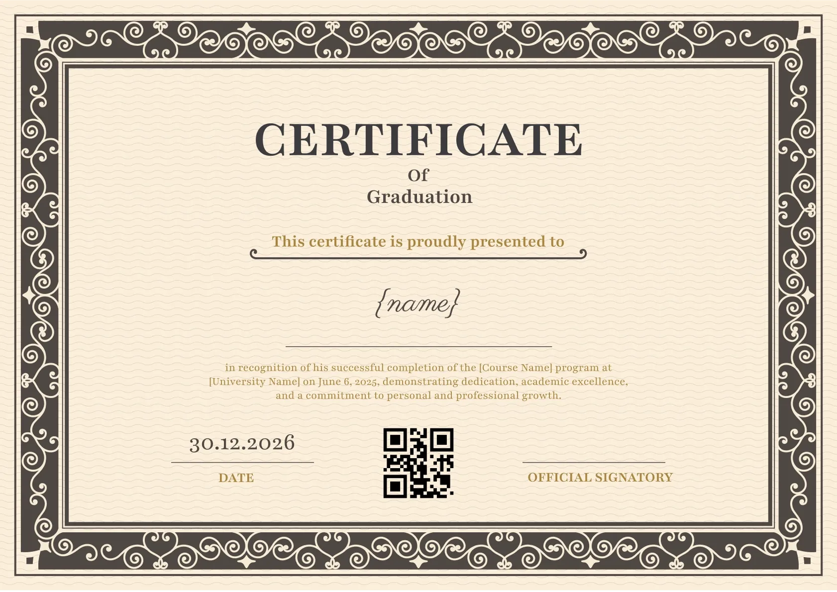 Abstract and Modern Certificate of Graduation