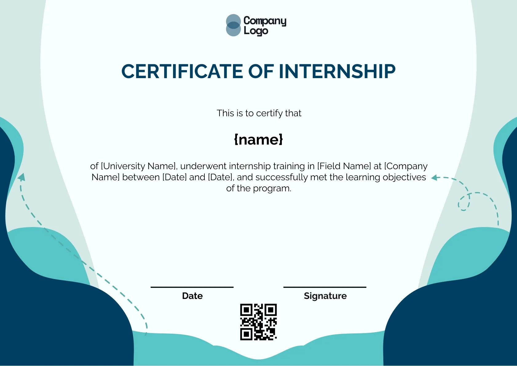 Academic Internship Completion Certificate Template
