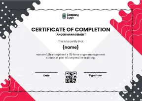 Accredited Anger Management Achievement Certificate Template