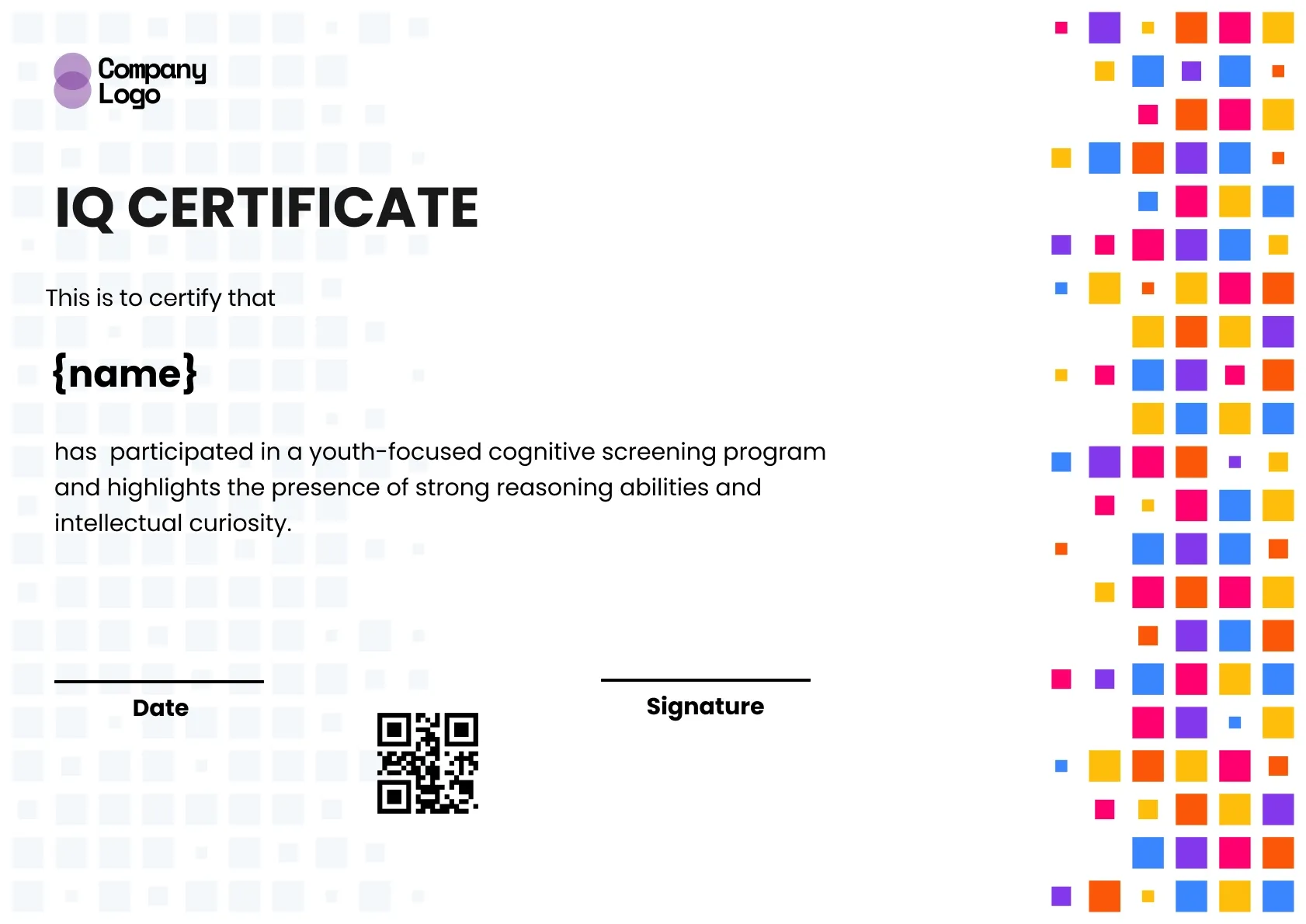 Accredited Intelligence Recognition Certificate Template