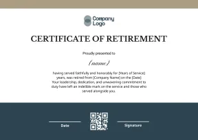 Admirable Service Retirement Certificate Template
