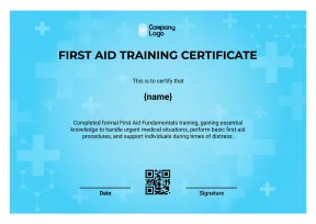 Advanced First Aid Trainer Certificate Template