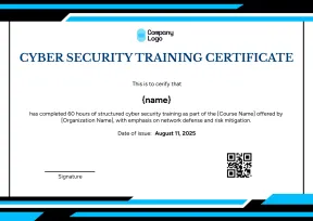 Advanced Information Security Certificate Template
