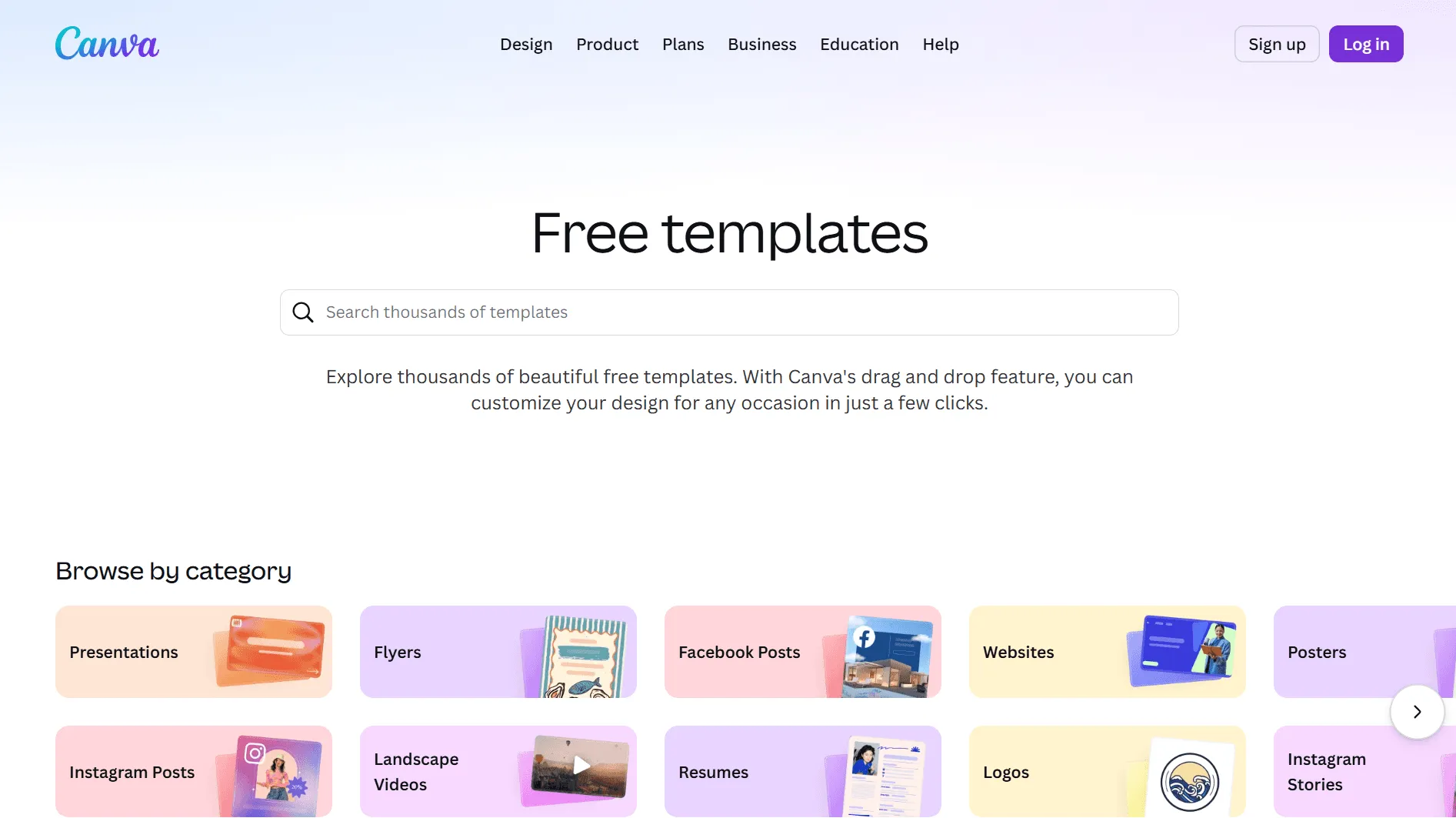 Canva Homepage