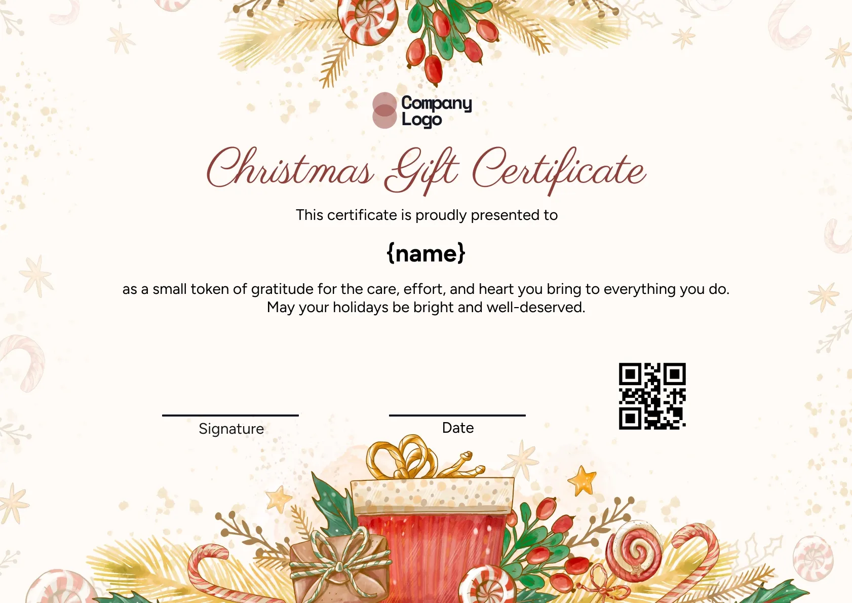 Animated and Joyful Christmas Certificate Template