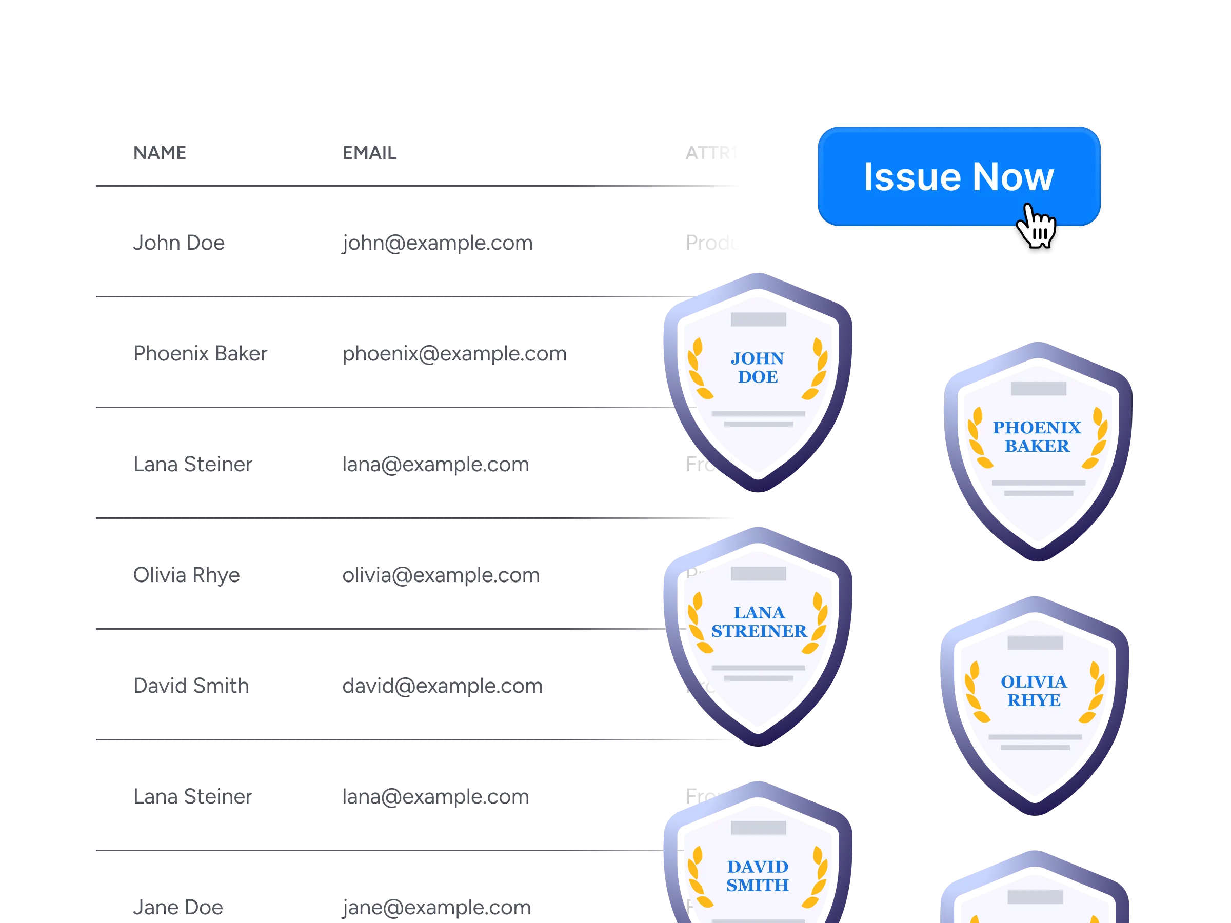 Issue badges instantly