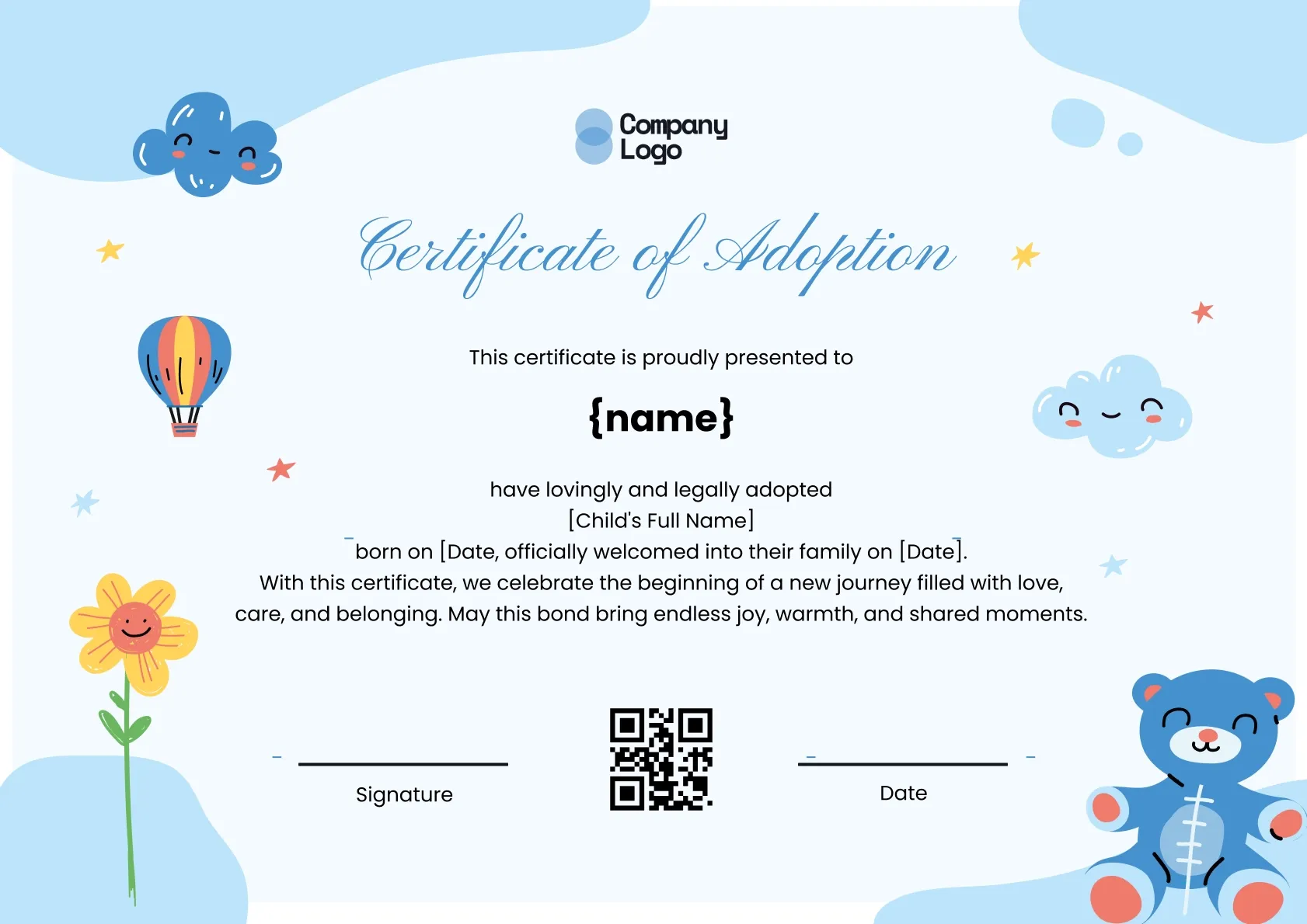Beautiful Family Union Certificate Template