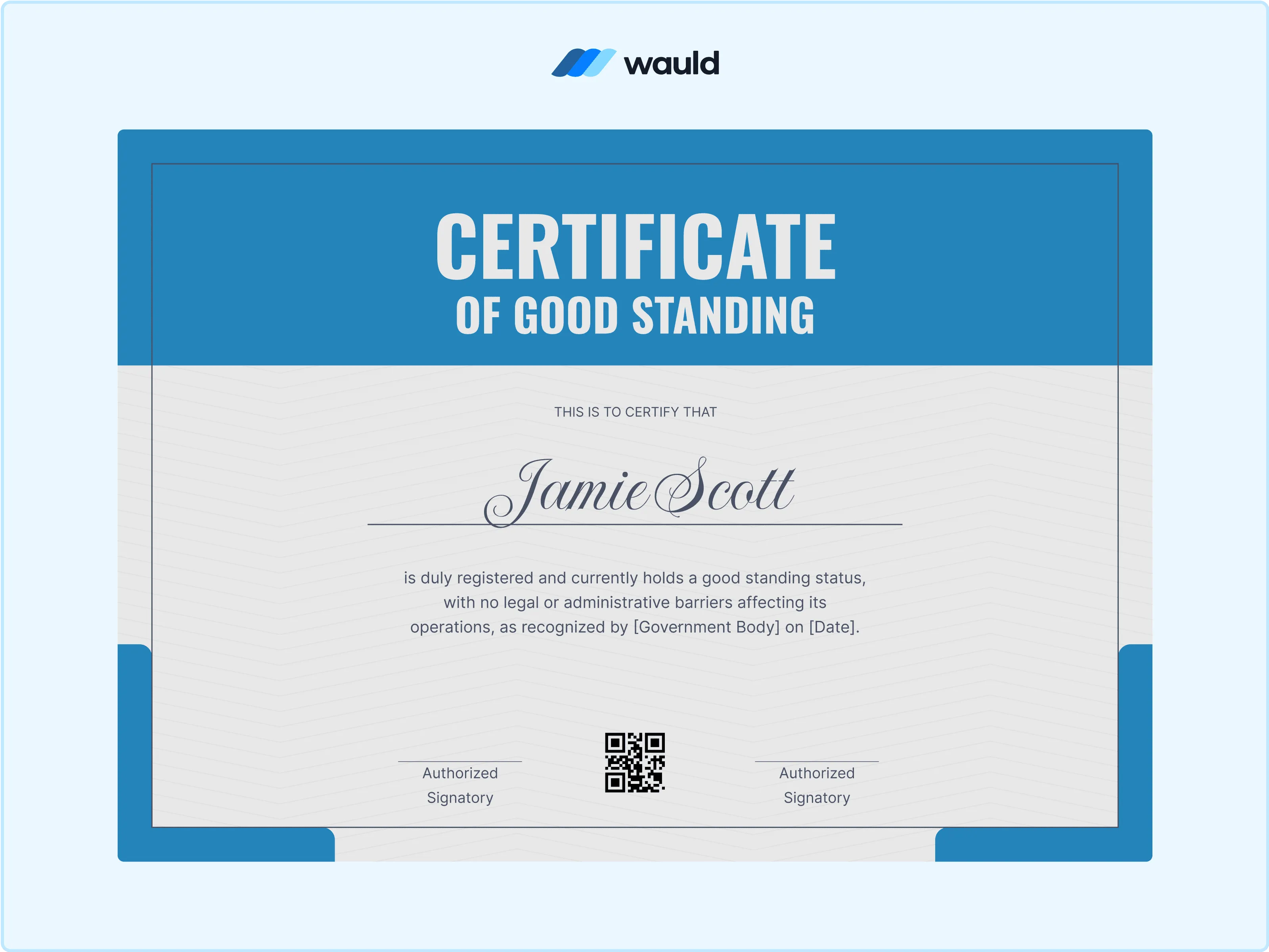 Wauld - Blue-Gray Certificate of Good Standing