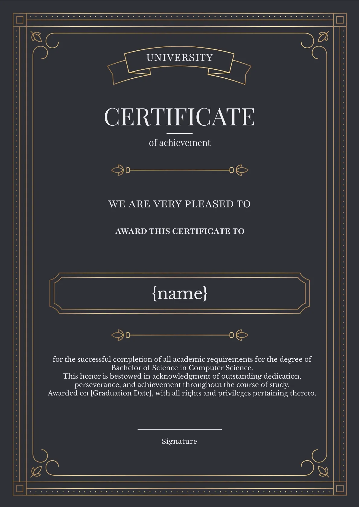 Bold and Elegant Certificate of Graduation