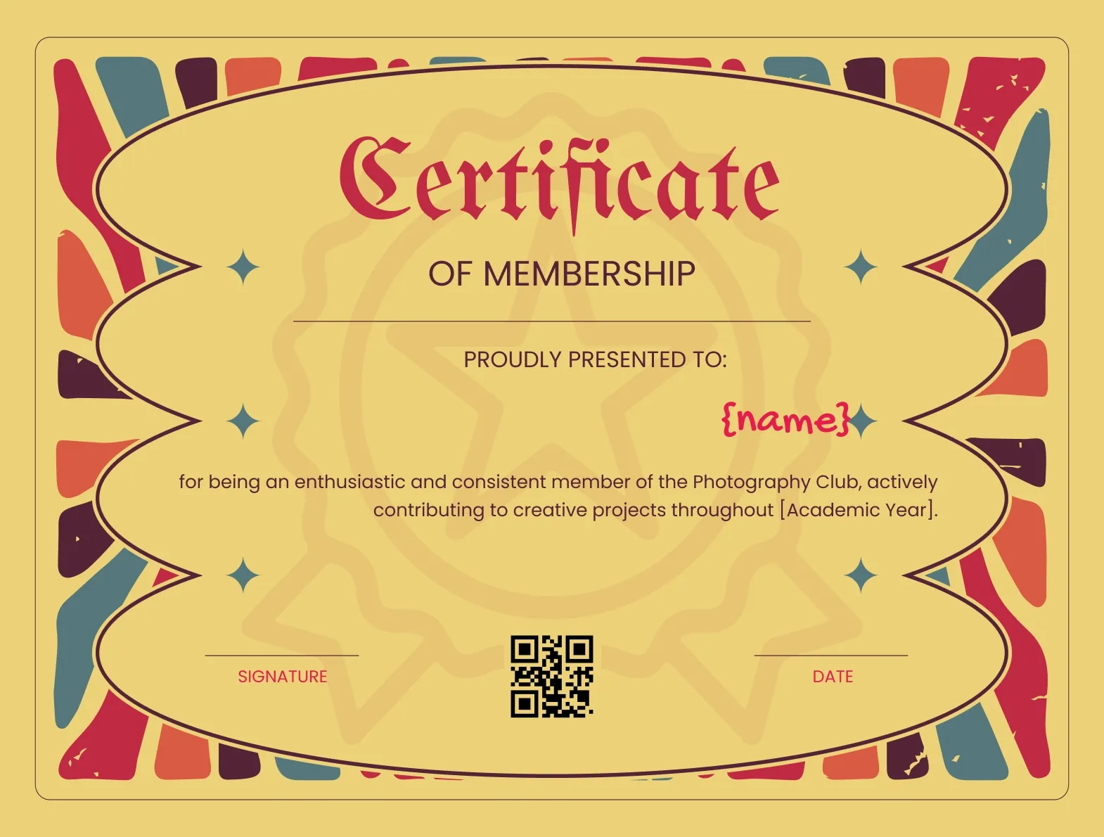 Bold and Vintage Membership Certificate Template