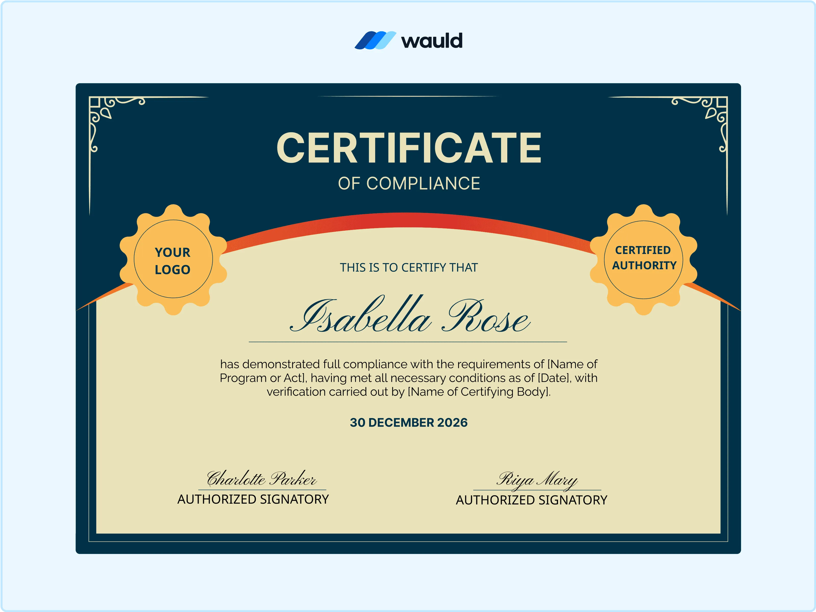 Wauld - Premium and Bold Certificate Template