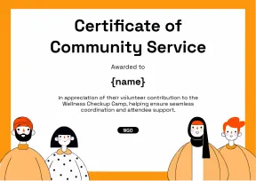 Bright and lively volunteer appreciation certificate template