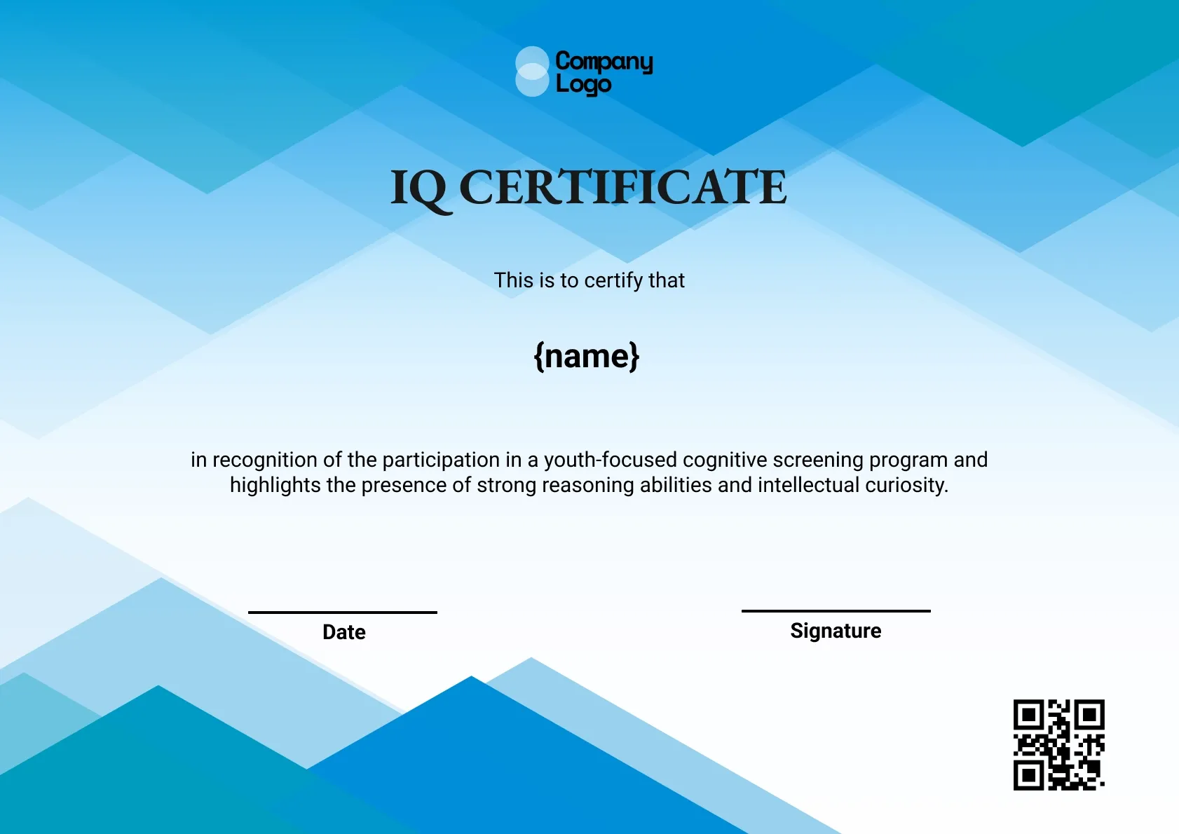 Certified Intellectual Excellence Certificate Template