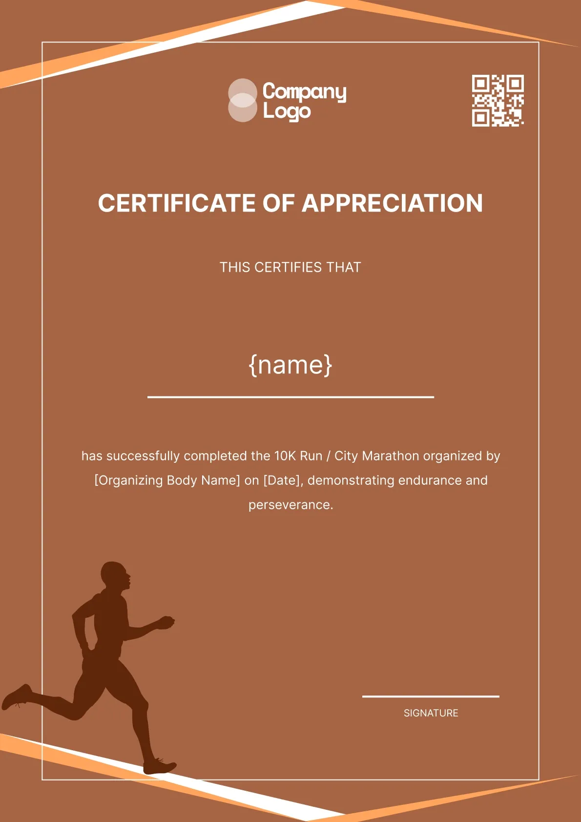 Classic and formal certificate of appreciation template