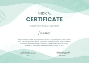 Classic and Professional Medical Training Completion Certificate Template