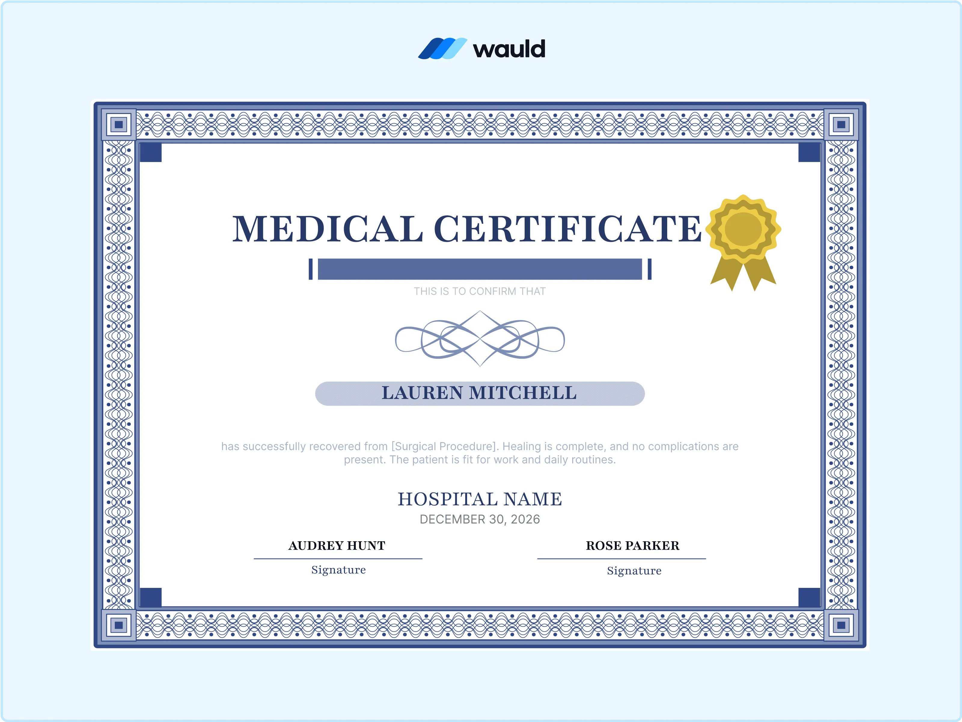 Wauld - A Classic and Premium Certificate Template