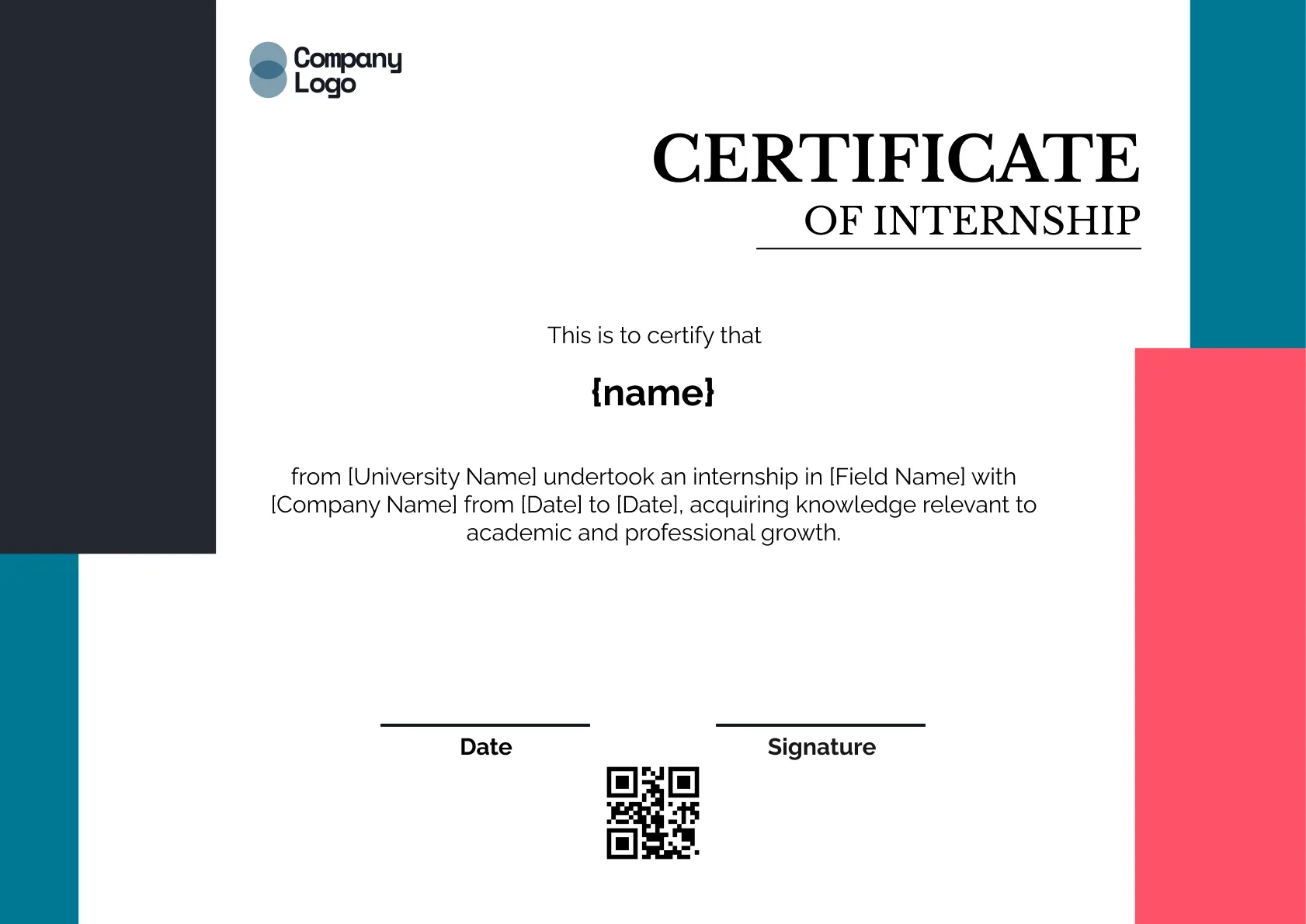 Clean-Line Internship Certificate Template
