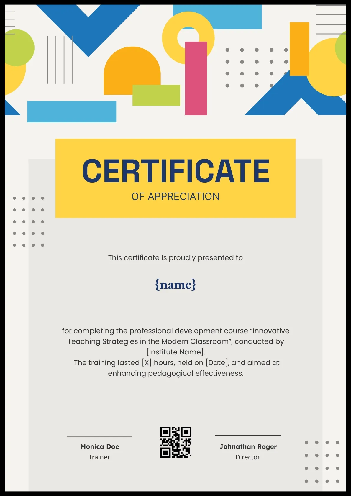 Colorful and Professional CPD Certificate Template