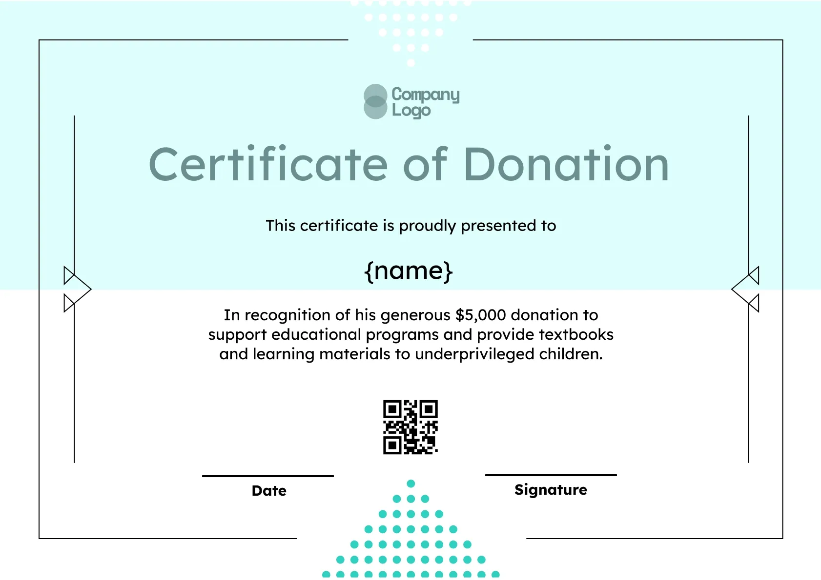 Community Support Donation Certificate Template
