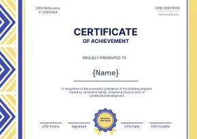 Contemporary and Professional CPD Certificate Template