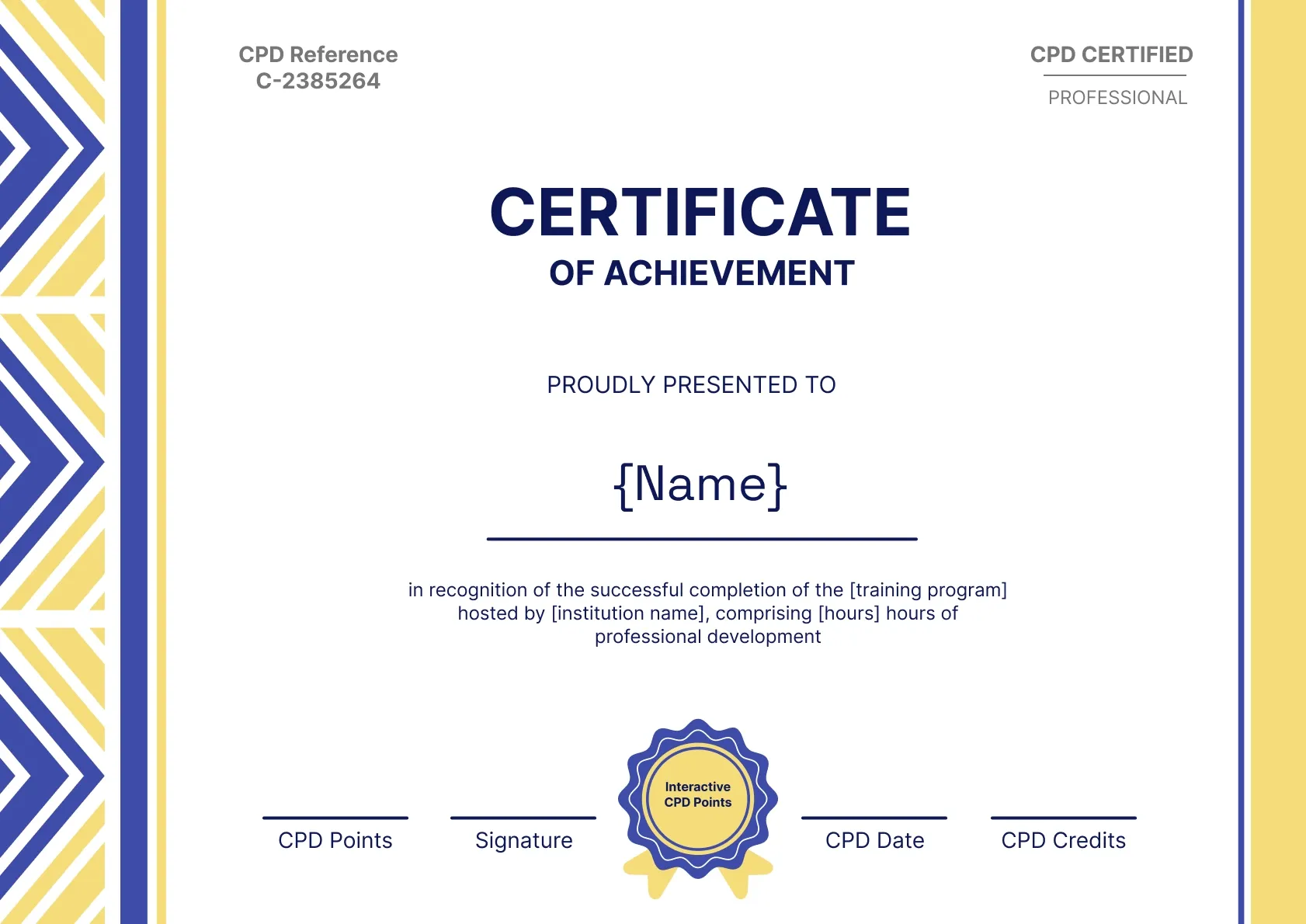 Contemporary and Professional CPD Certificate Template