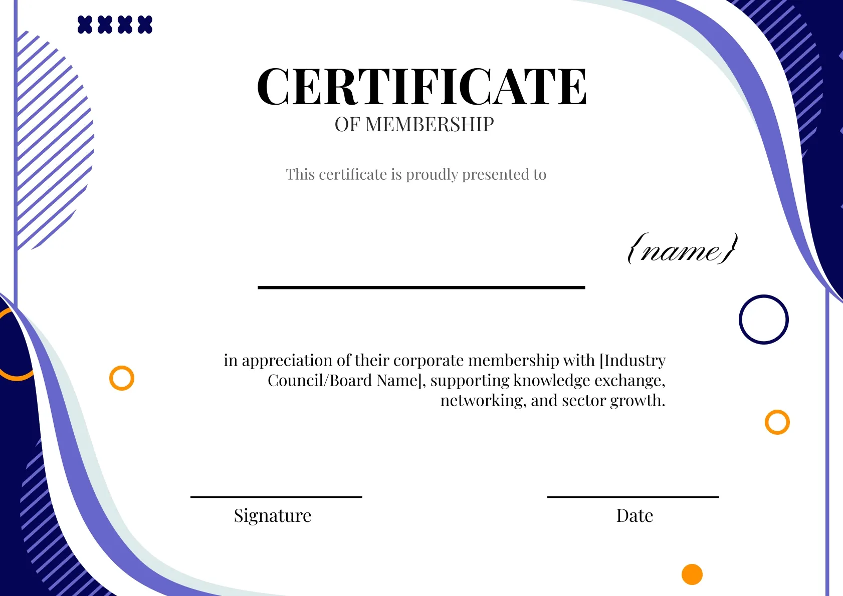 Contemporary Certificate of Membership for Professional Use