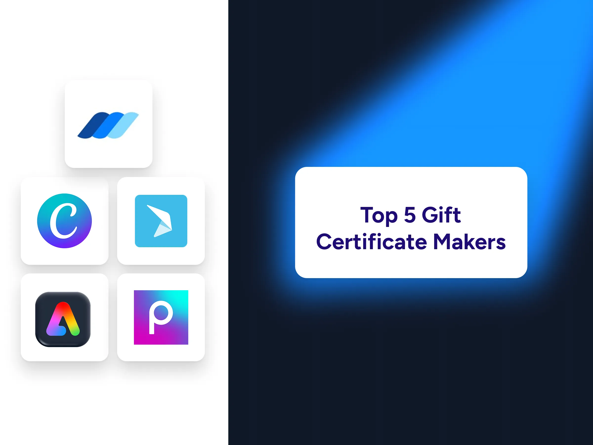 Top 5 Gift Certificate Makers in 2026: Wauld, Canva, Adobe, PosterMyWall, PicsArt