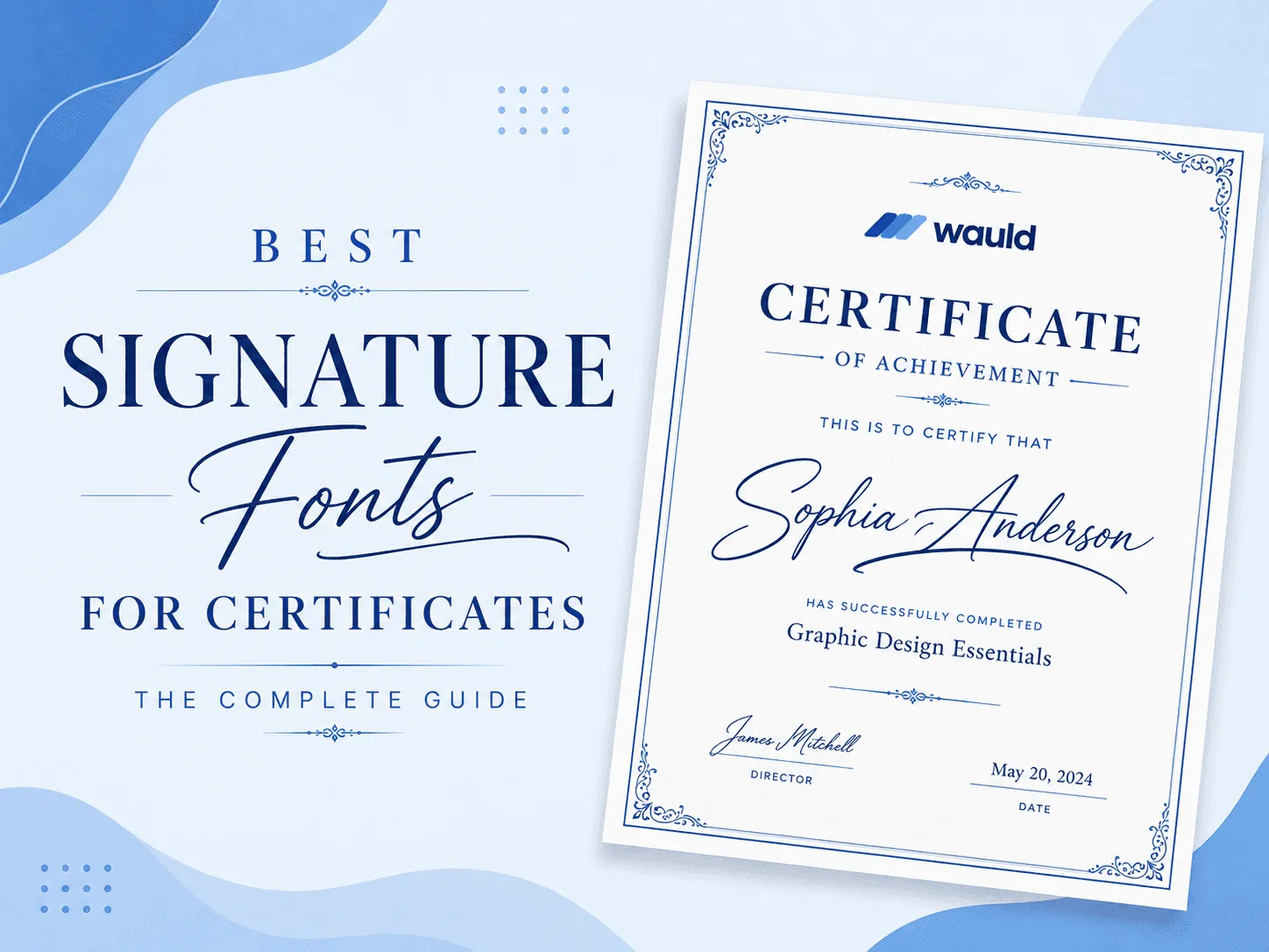 40 Signature Fonts for Certificates