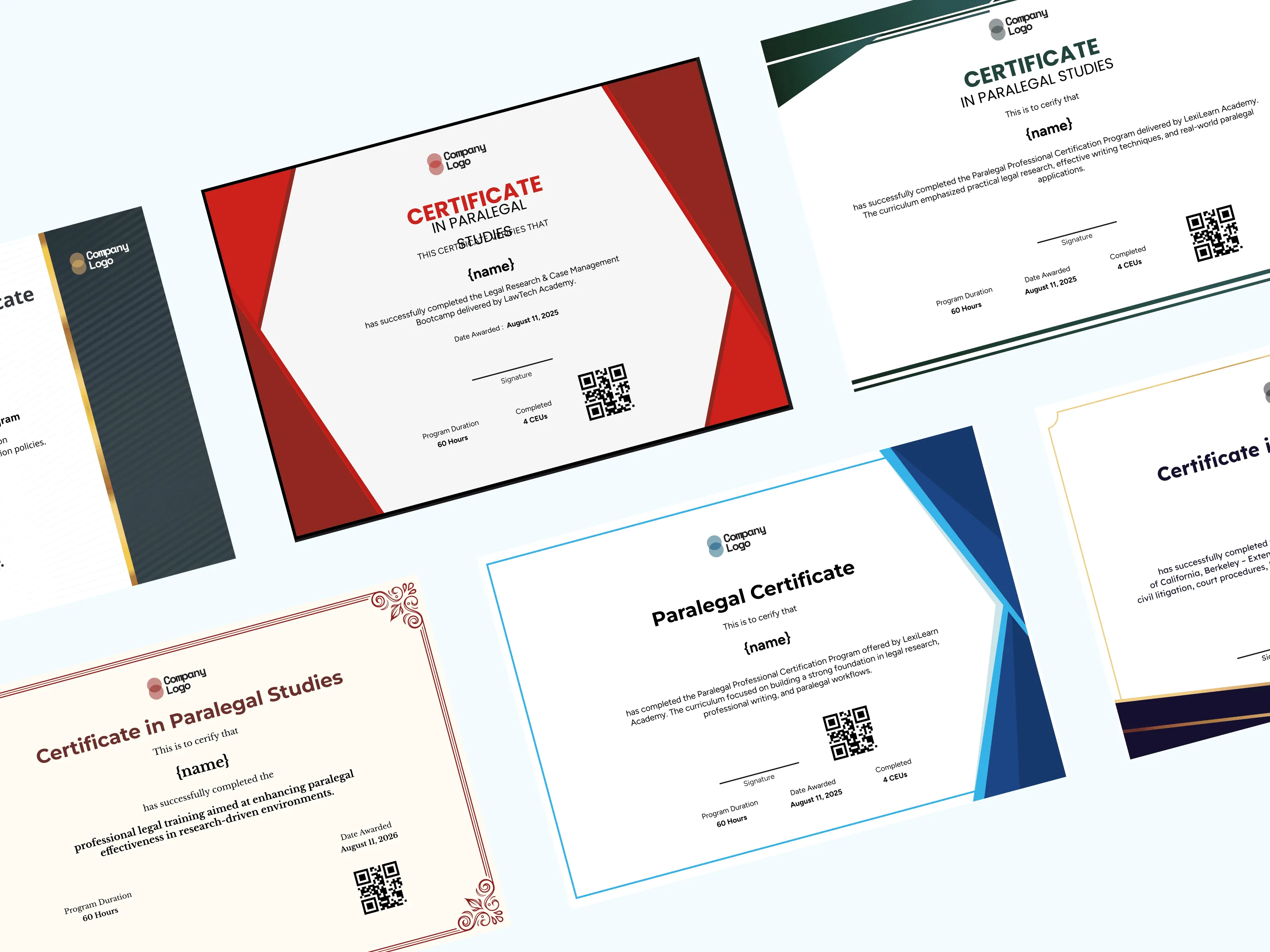 20 Professional Paralegal Certificate Templates for 2026