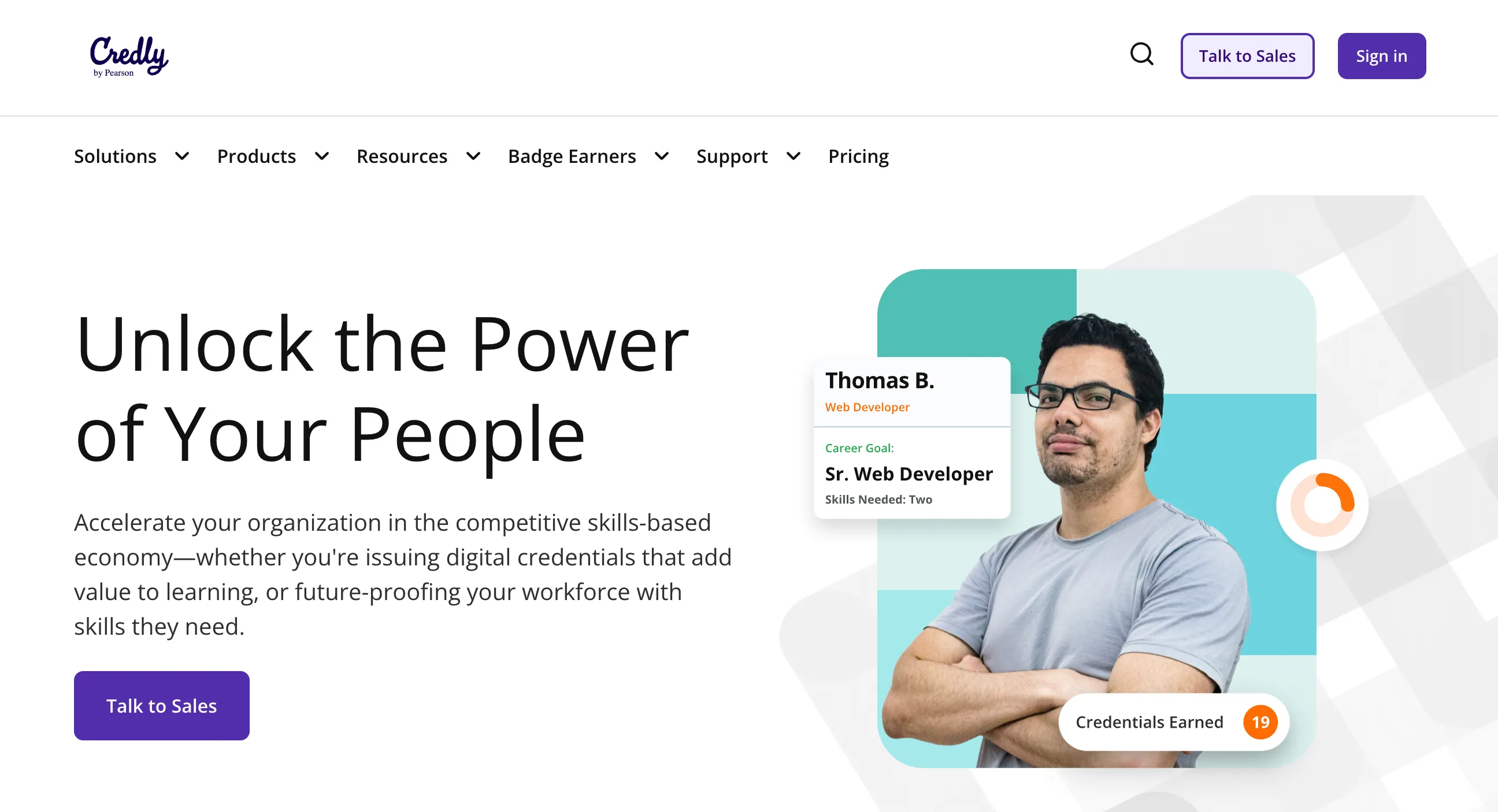Credly by Pearson homepage