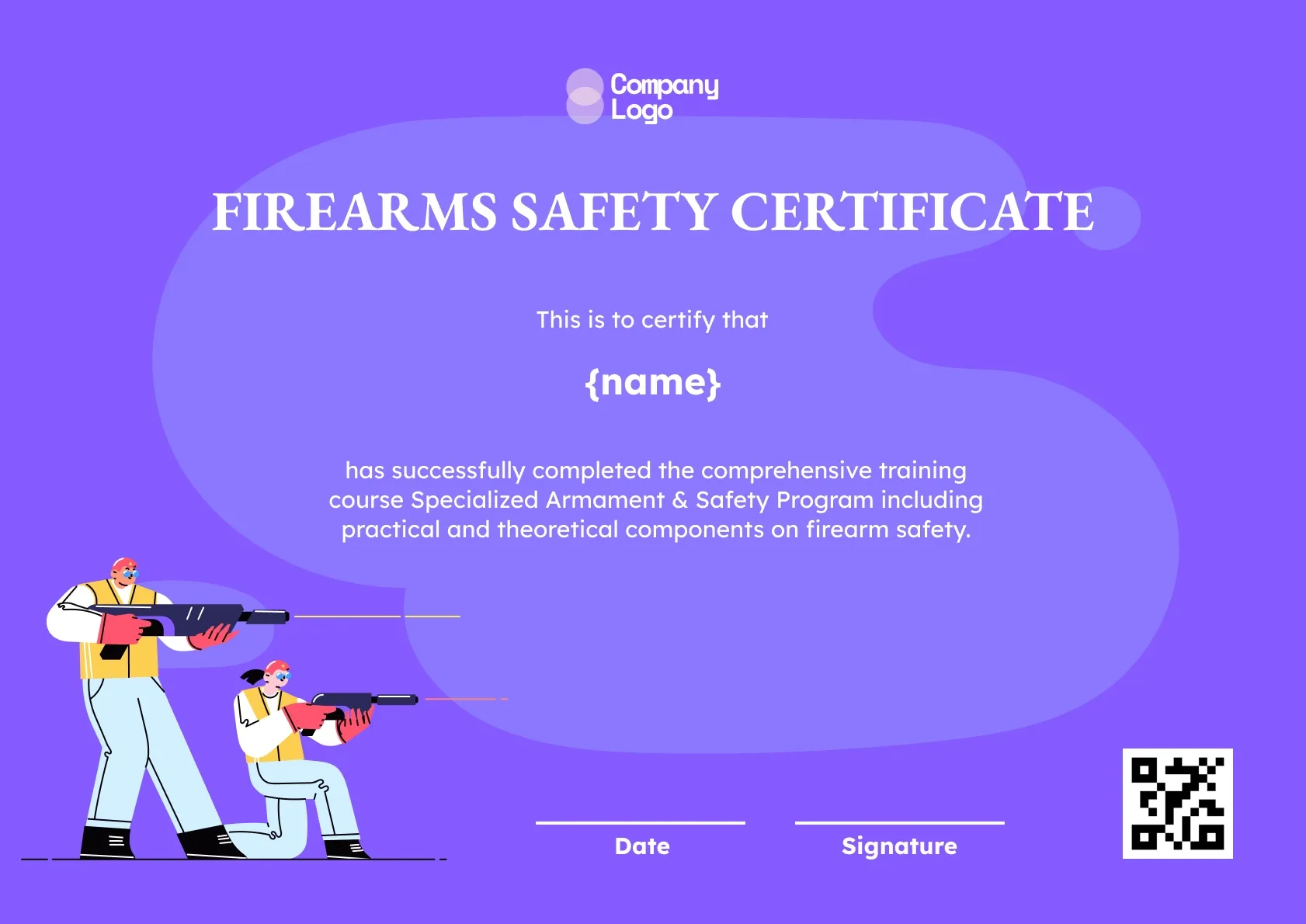 Distinguished Safe Handling Certificate Template
