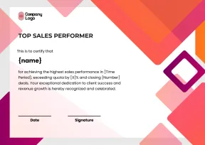 Distinguished Sales Leadership Certificate Template