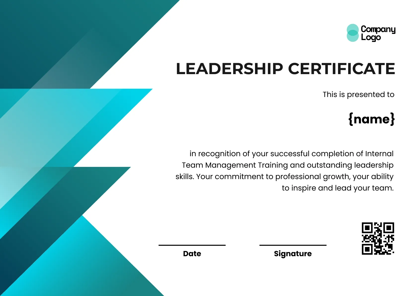 Dynamic Leadership Achievement Certificate Template
