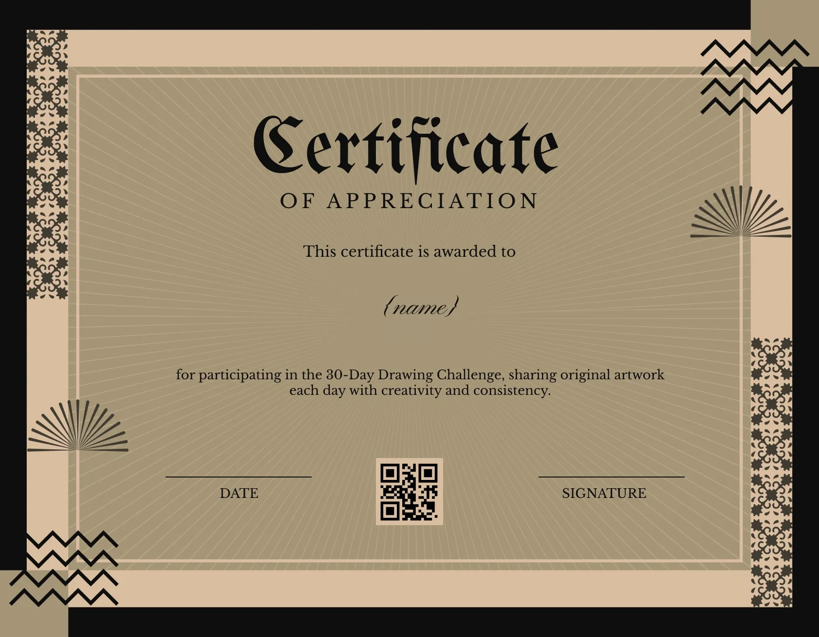 Elegant and stylish appreciation certificate template