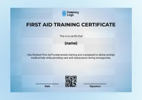 Elite First Aid Trainer Certificate Template
