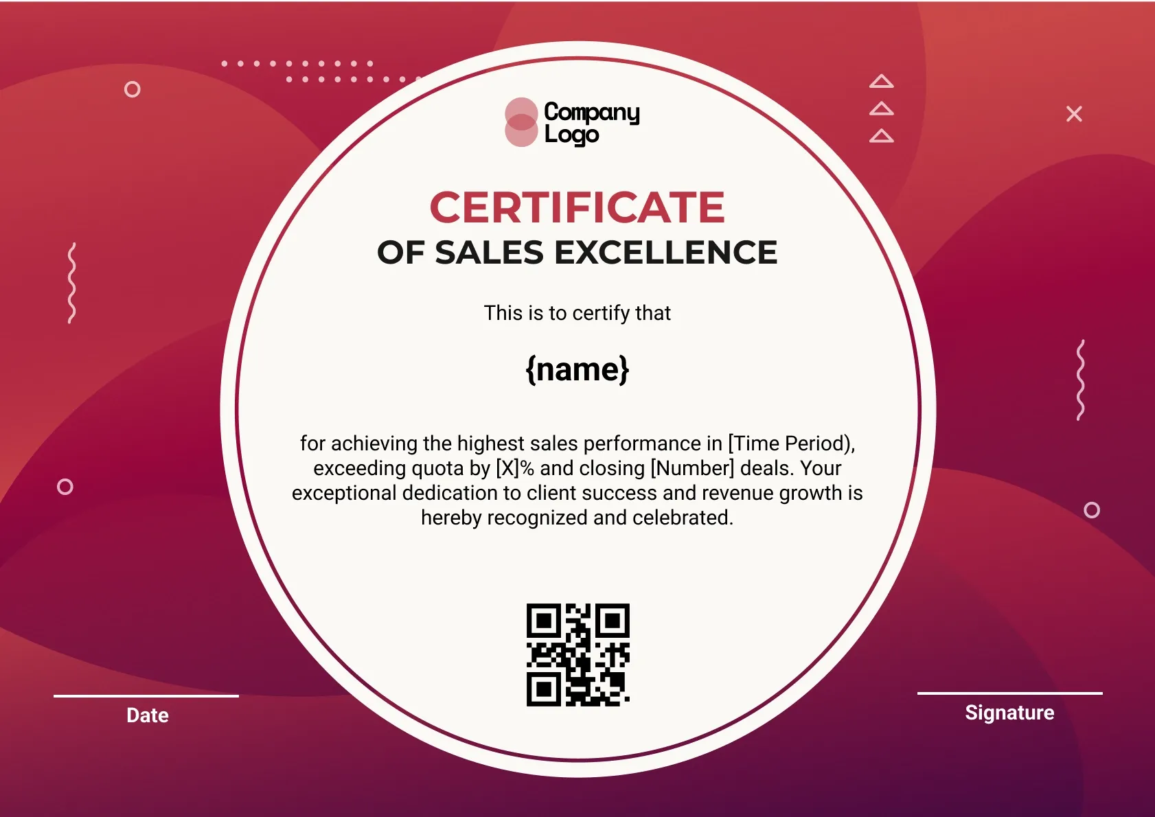 Elite Sales Performance Certificate Template