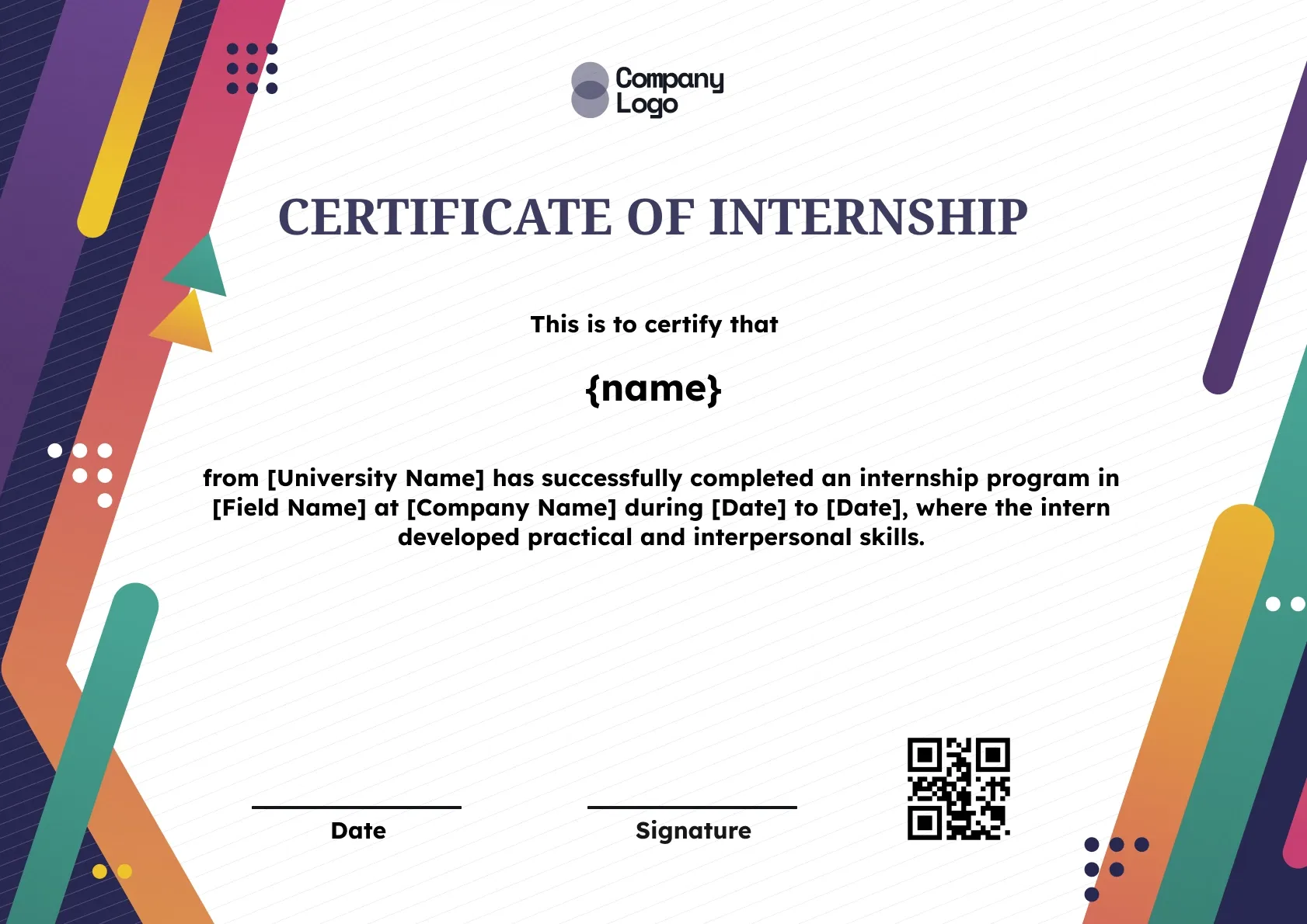 Employer-Ready Internship Certificate Template