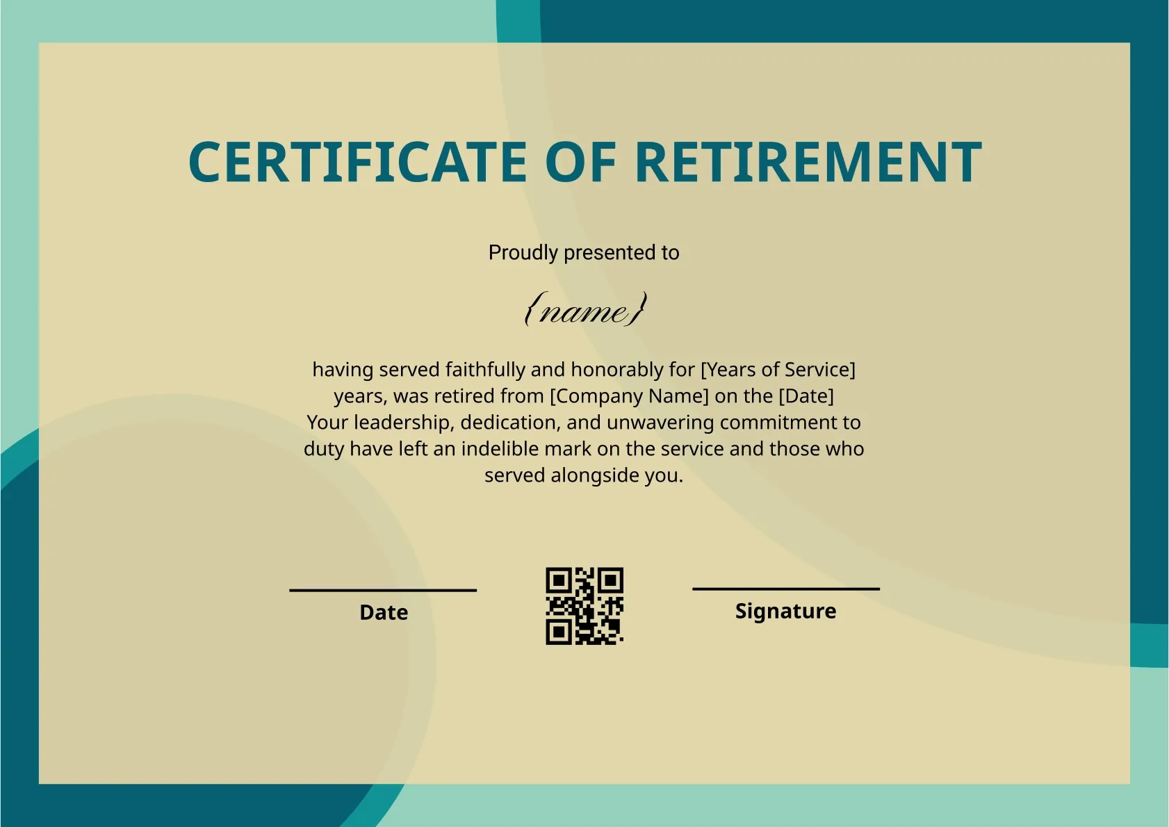 Esteemed Retirement Appreciation Certificate Template