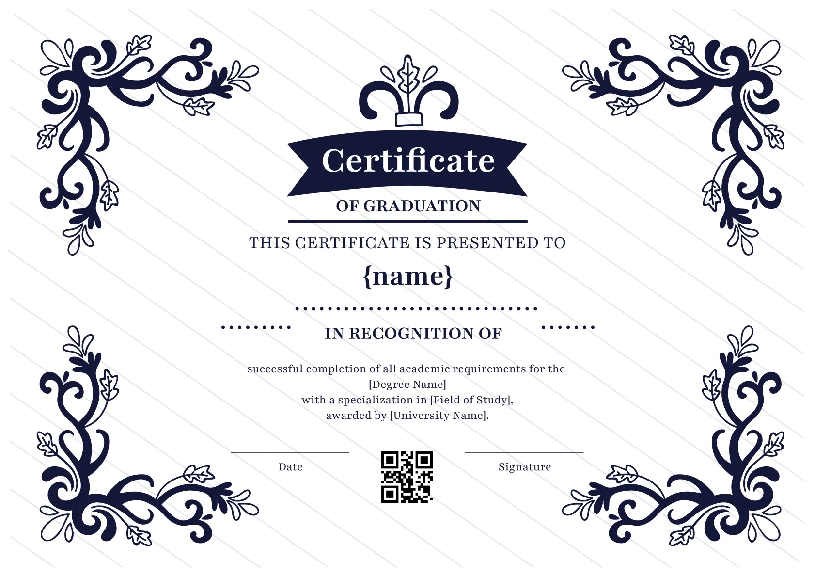 Exceptional and professional graduation certificate template