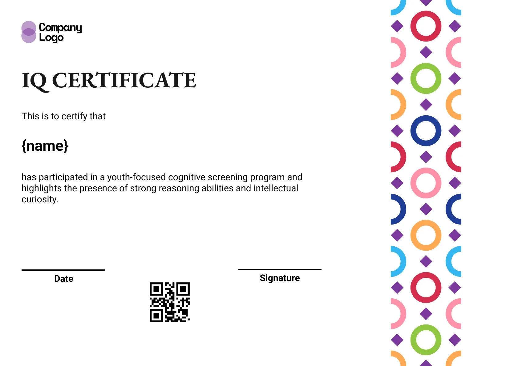 Exceptional Intellectual Achievement Certificate Template