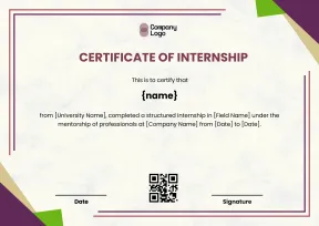 Executive Internship Experience Certificate Template