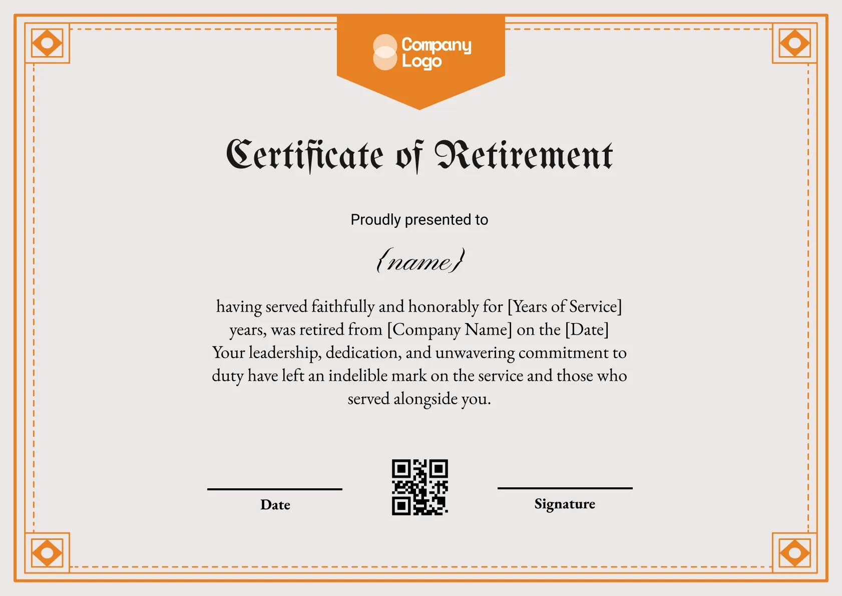 Exemplary Service Completion Certificate Template