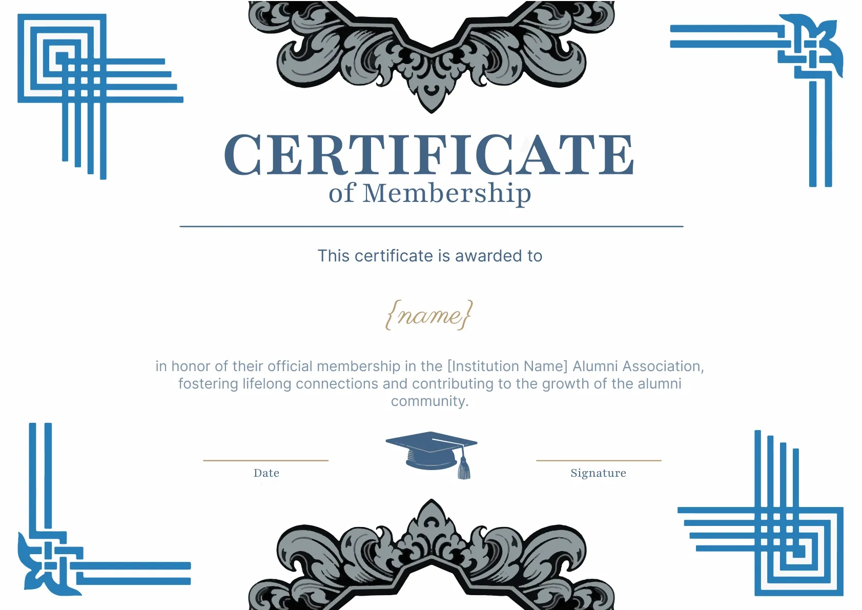 Fancy and professional membership certificate template